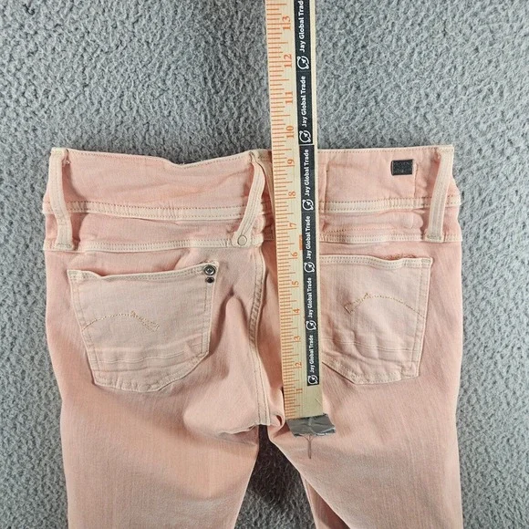 G-Star Jeans Women's Size 24W Orange Pastel Color Zip Fly Skinny 25x32 - Picture 12 of 16